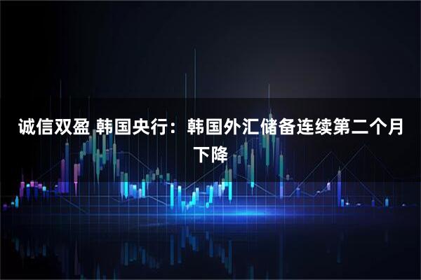 诚信双盈 韩国央行：韩国外汇储备连续第二个月下降